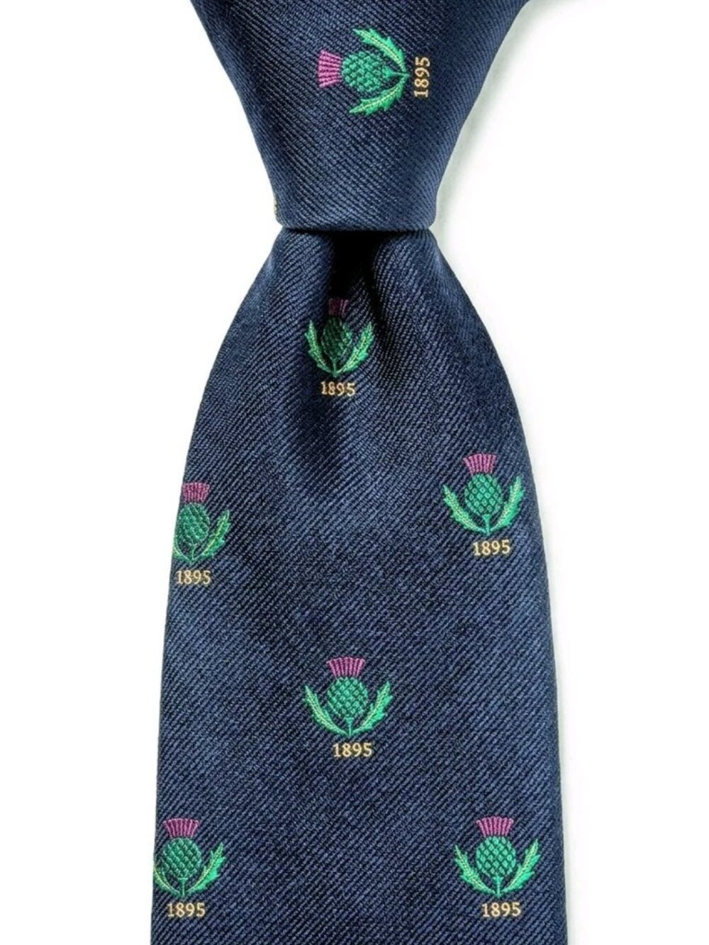RARE GOLF ROBERT TALBOTT "SCOTTISH THISTLE - 1895" St. Andrews Links Vtg 90s Tie